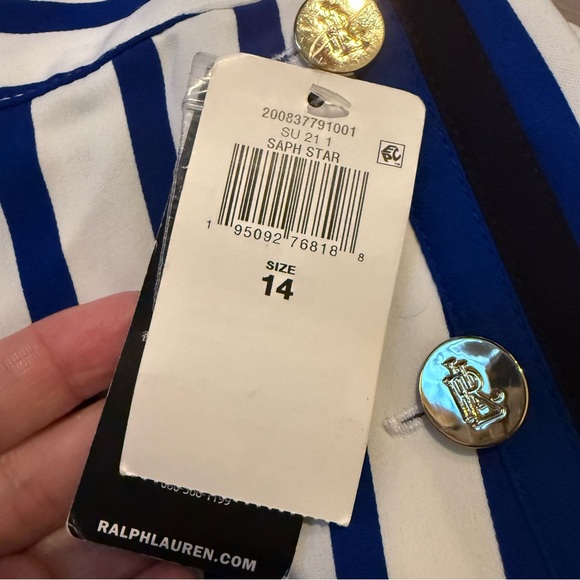 Ralph Lauren striped wide leg Casual Palazzo Pants NWT Size 14 - Picture 8 of 9